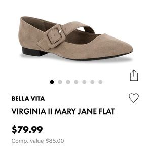 Flats- Bella Vita size 7.5, faux suede. Never worn. Taupe.